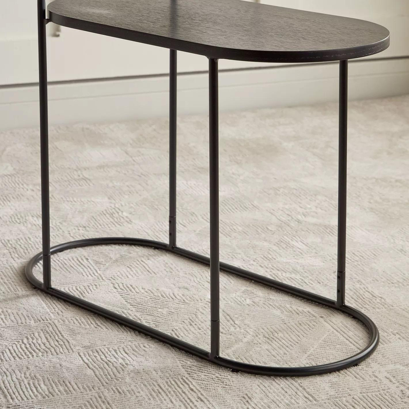 Hot Selling Modern Black Metal Frame Side Table with Luxury Black Marble Top 分享