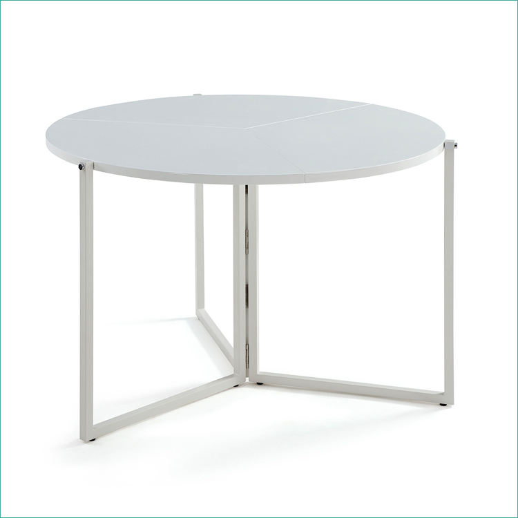 Luxury Smart Round Wooden Coffee Table Portable Folding White Storage Dining Table