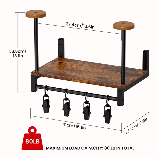 Rustic Wooden Helmet Holder Wall Mount & Desktop Stand For Motorcycle Helmet