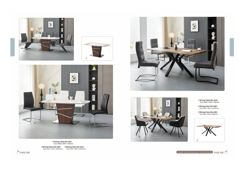 Dining table and chairs