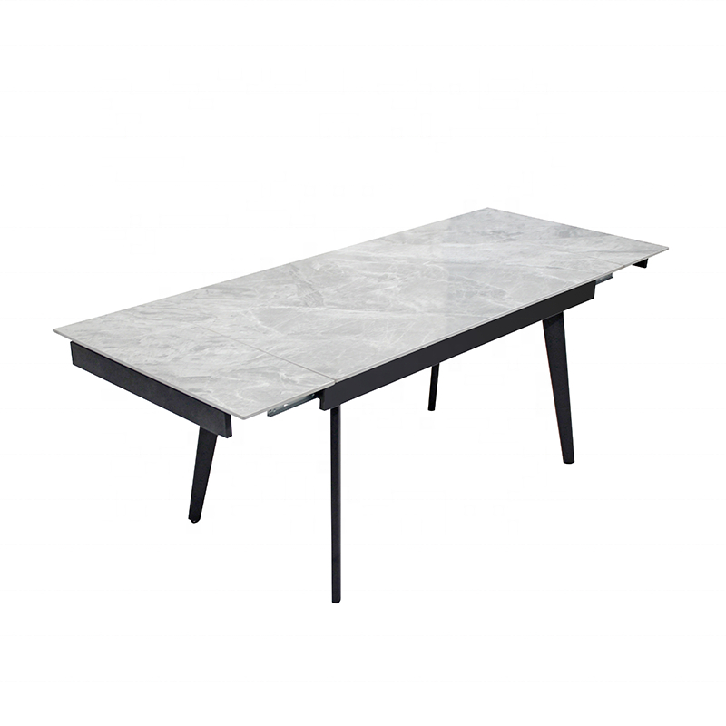 Modern Luxury Stainless Steel Leg Marble Top Dining Table Set For Restaurant