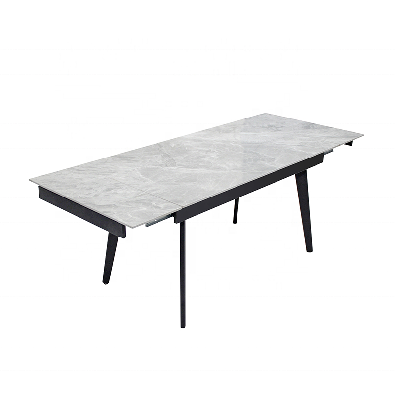 Modern Luxury Stainless Steel Leg Marble Top Dining Table Set For Restaurant