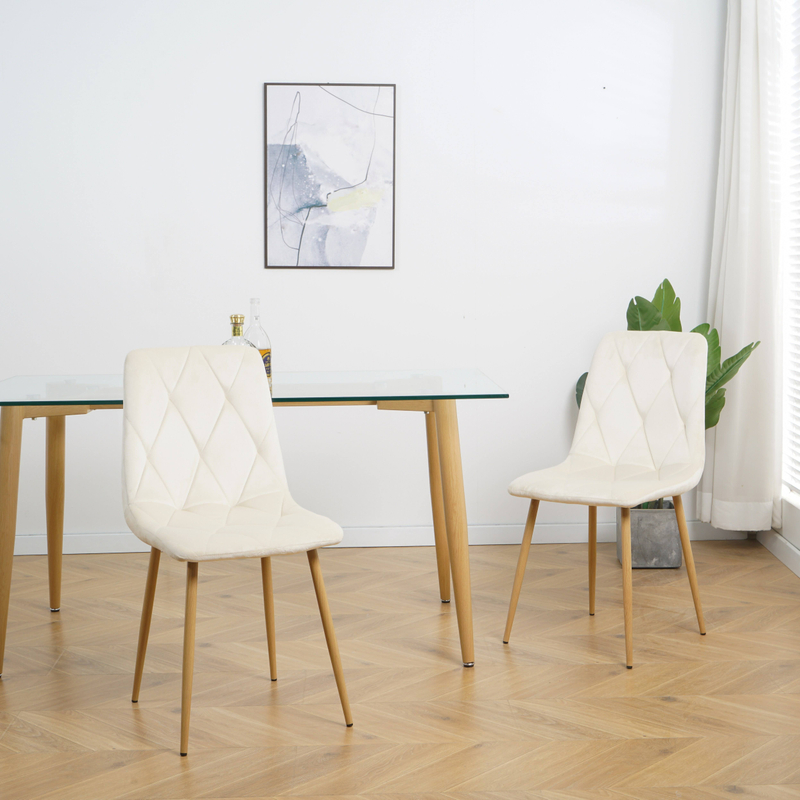 Nordic Modern Luxury 6-Seater Dining Set Transparent Glass Top Table