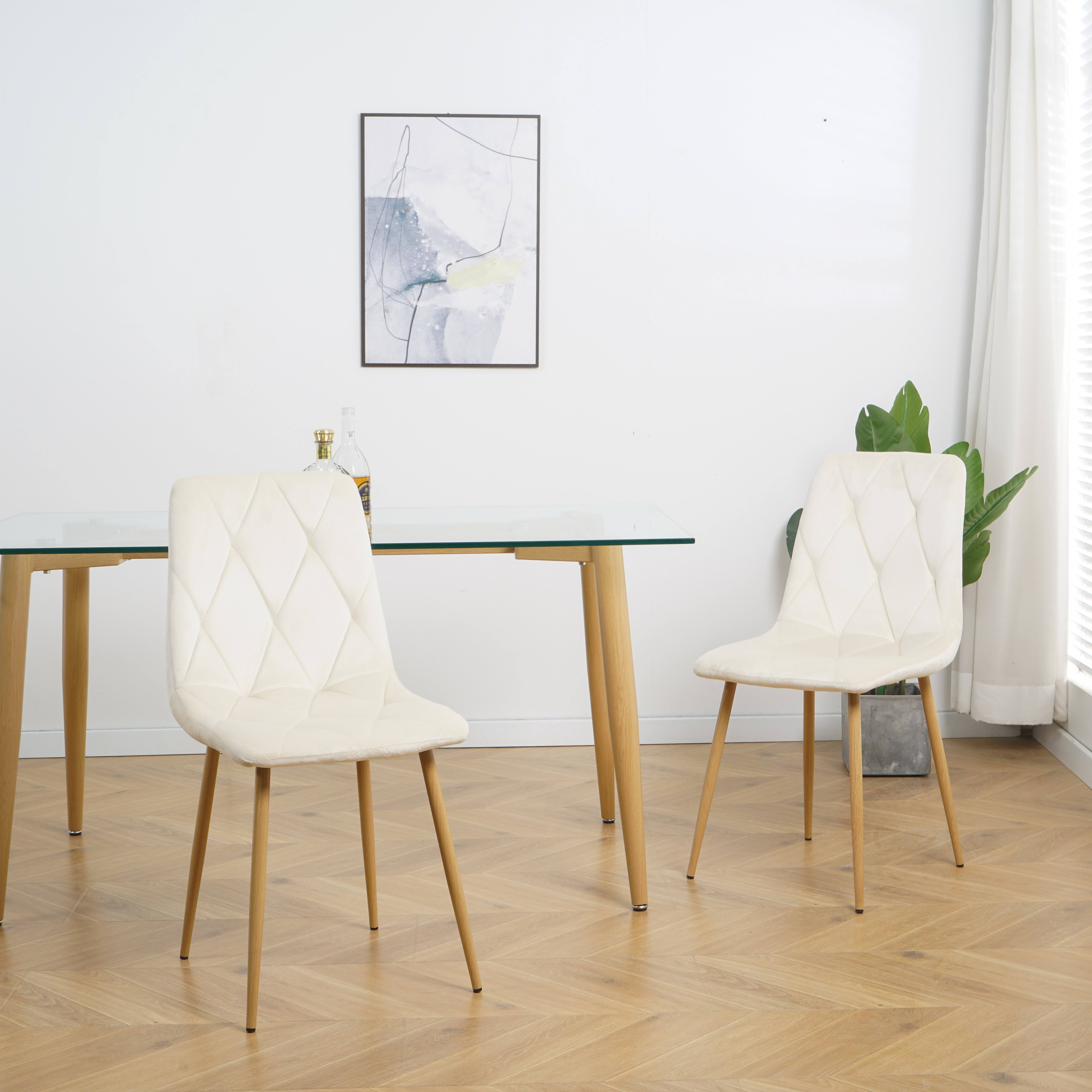 Nordic Modern Luxury 6-Seater Dining Set Transparent Glass Top Table