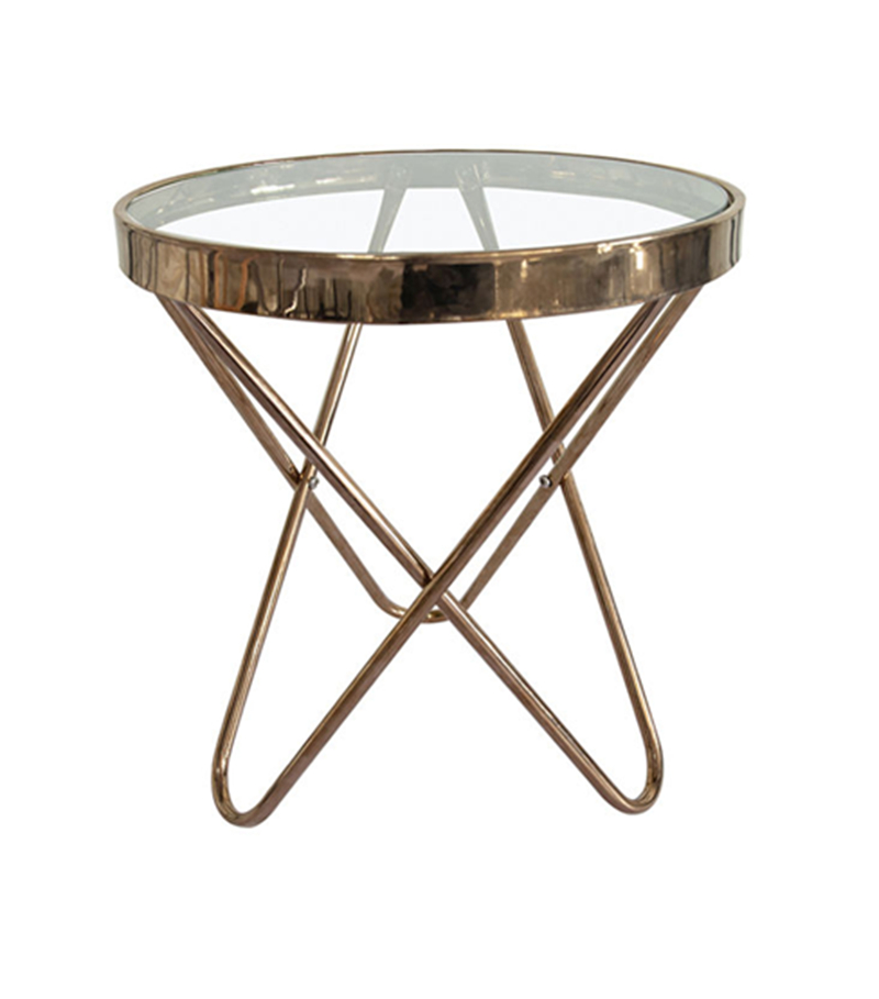 Modern Durable Metal Coffee Table with Glass Top for Living Room Furniture