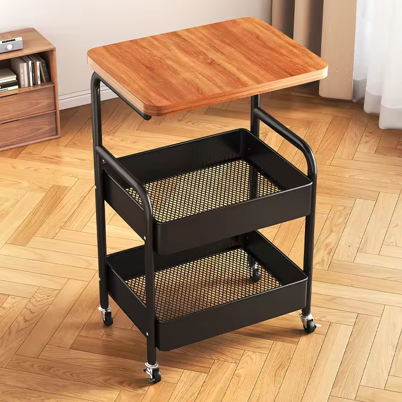 Manufacturer 3-Tier Metal Storage Cart Rolling Kitchen Organizer Trolley With Casters