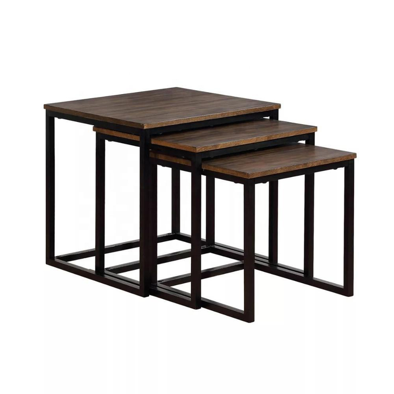 Accent Wooden Square Nesting Coffee Table MDF Vintage Coffee Table Set