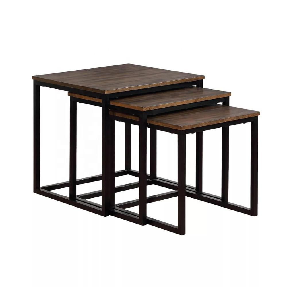 Accent Wooden Square Nesting Coffee Table MDF Vintage Coffee Table Set