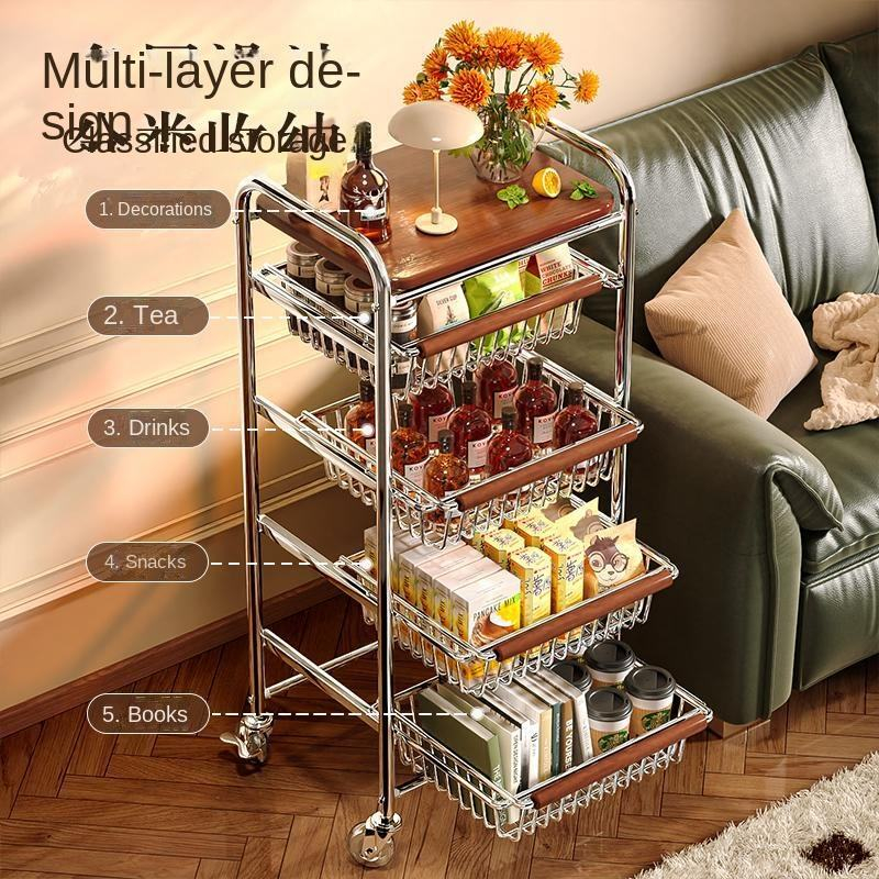 Vintage Metal 5-Tier Kitchen Storage Cart Detachable Fruit Vegetable Snack Rack 分享