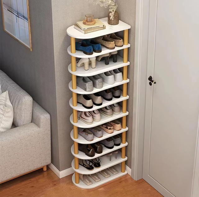 Stackable Shoe Rack Organizer Free Standing Shelf for Entry Closet Hallway