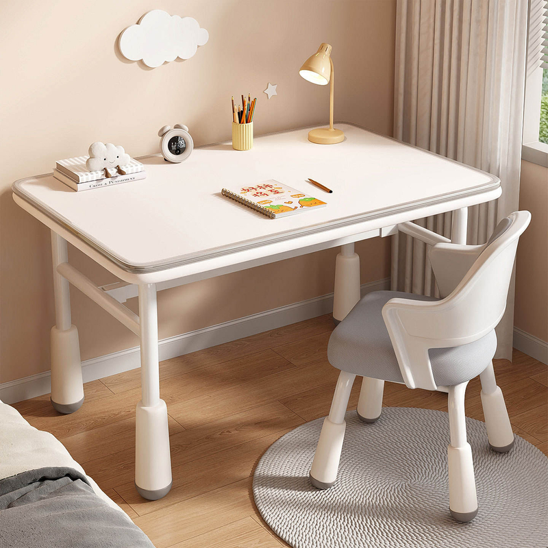 Premium Height Adjustable Wooden Study Desk & Chair Set for Kids Elementary Students American Style Home Use