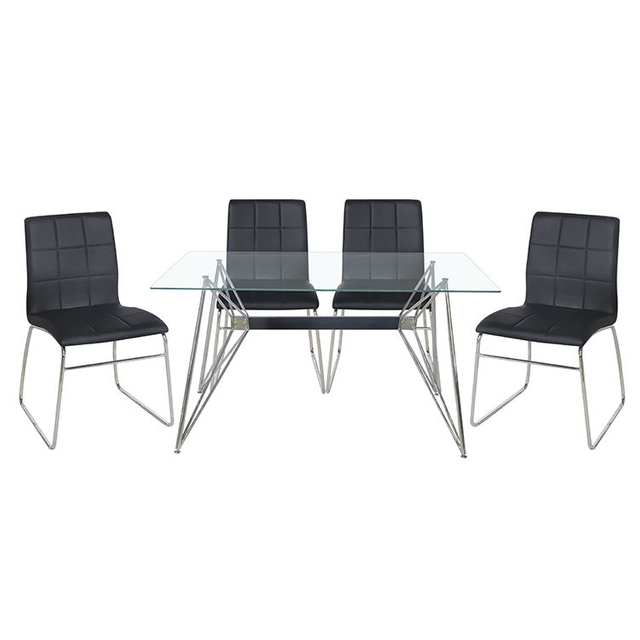 Dining Room Glass Table and Chair Set Modern Home Furniture