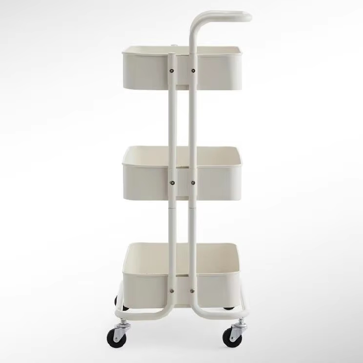 3&4-Tier Manicure Storage Cart Metal Rolling Trolley With Locking Wheels For Salon