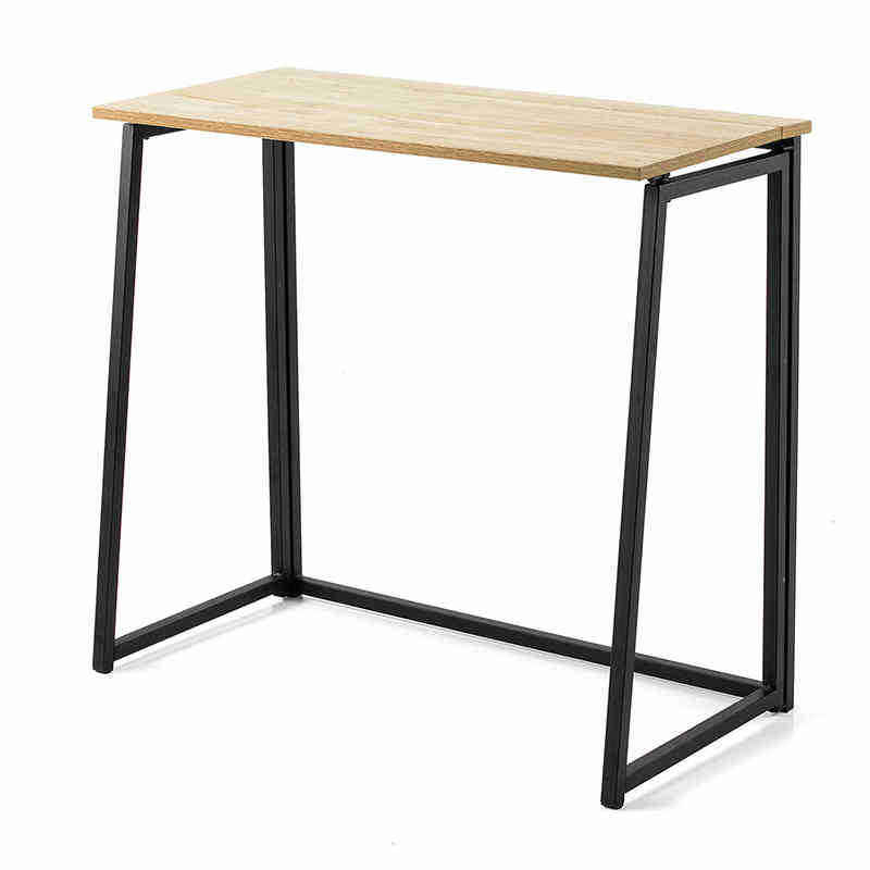 Foldable and Movable Wooden Desk with Metal Surface for Students, Office, Bedroom & Computer Writing