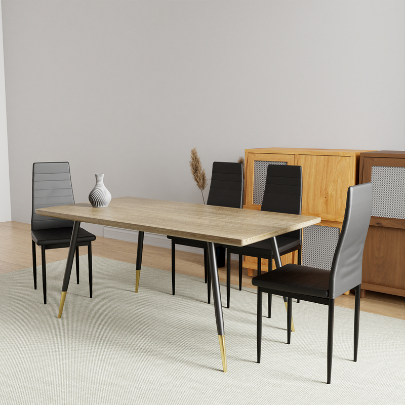 Extendable 8-Seater Dining Table Set with Upholstered Armchairs