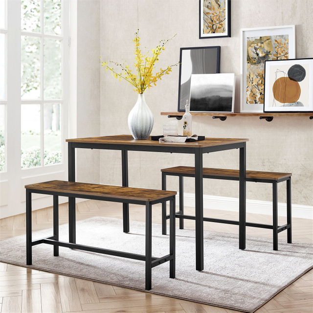 Industrial Wooden Dining Table Set Restaurant Furniture Manufacturer