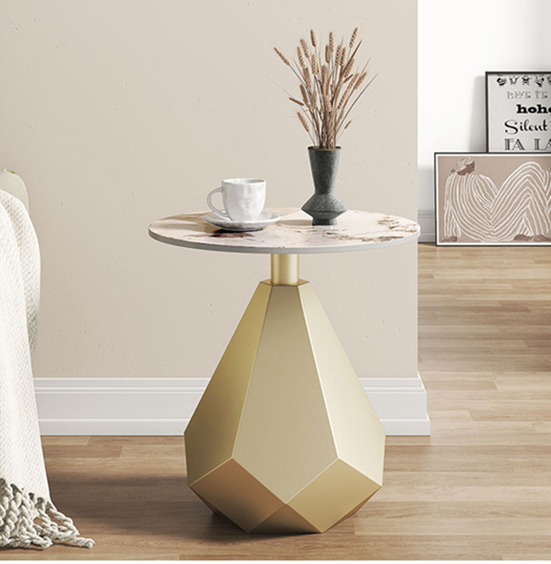 Modern Durable Metal Coffee Table with Glass Top for Living Room Furniture