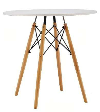 Modern White Wooden Dining Table Set Stylish For Home Office Apartment