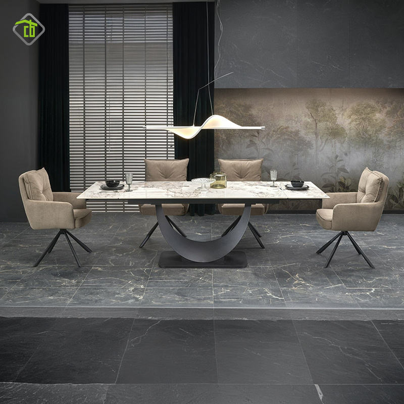 Nordic Moon Base Marble Top Dining Table Set For Home
