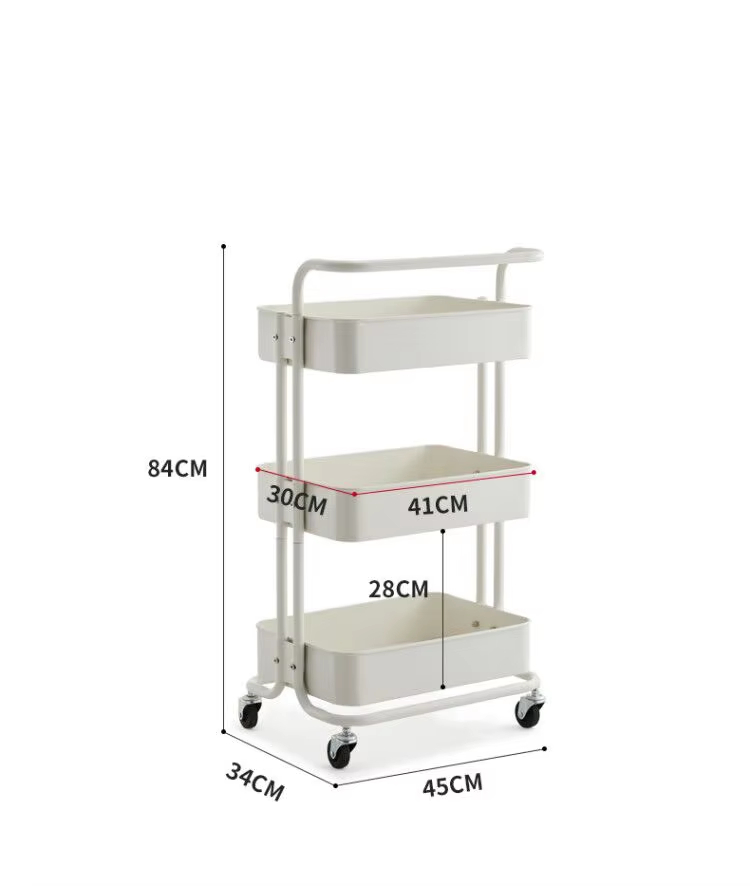 3&4-Tier Manicure Storage Cart Metal Rolling Trolley With Locking Wheels For Salon
