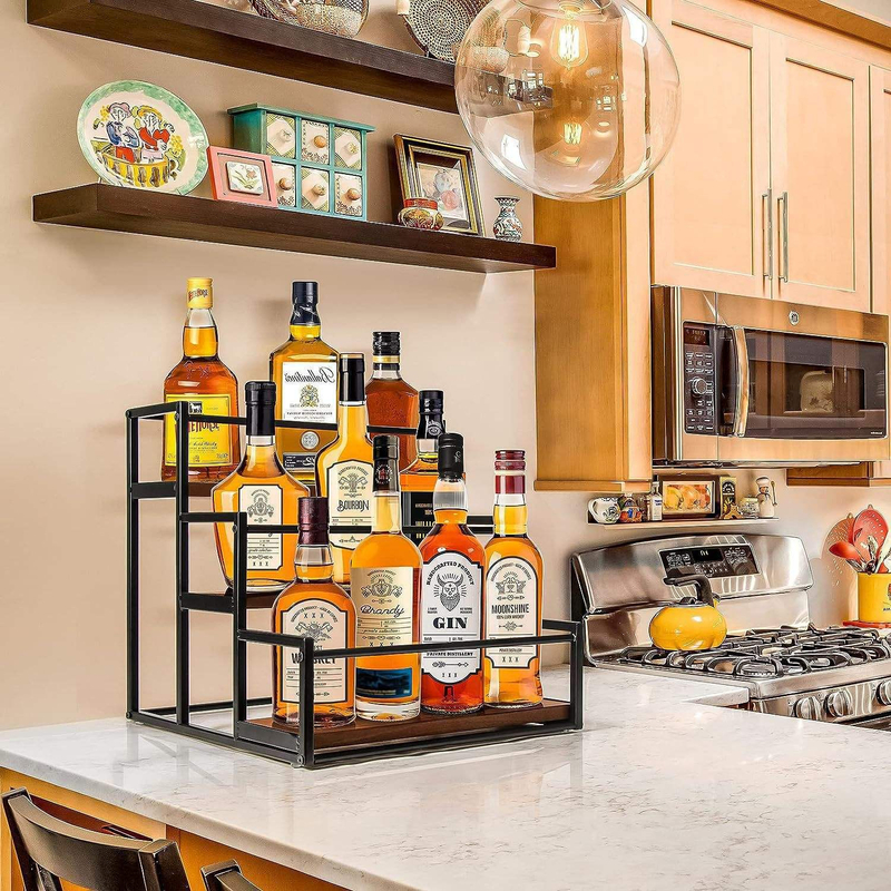 Square Metal 3-Tier Vertical Spice Rack Organizer For Kitchen Display 2/2
