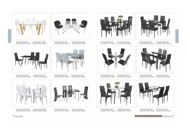 Dining table and chairs