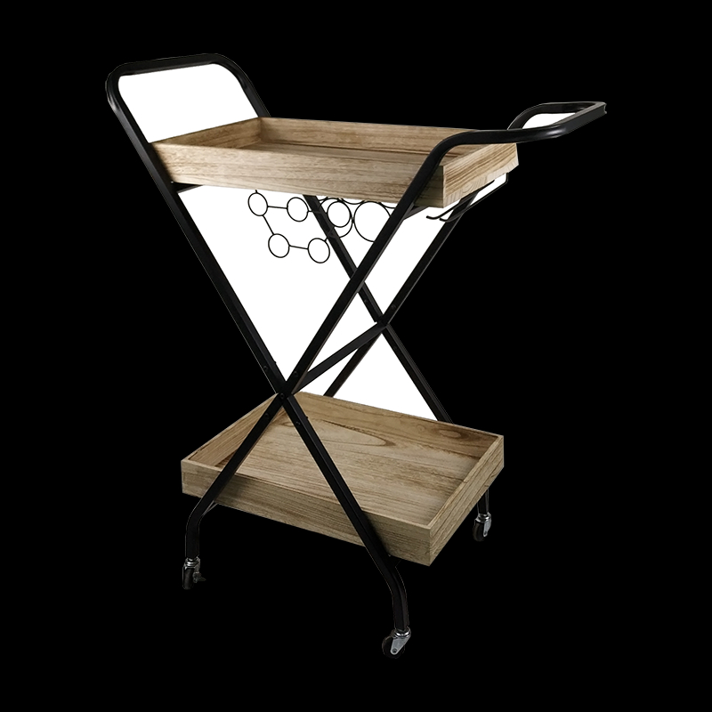 High Quality Industrial Modern 2-Tier Wooden Service Utility Rolling Cart 分享