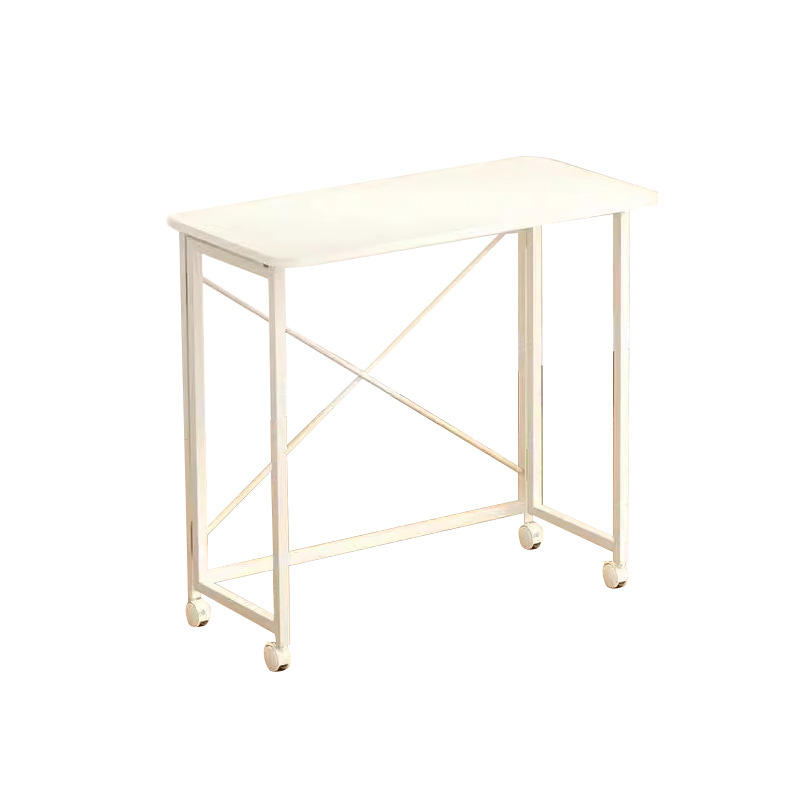 Modern Iron Executive Reception Desk Wooden Wall-Mounted Retractable for Commercial & Home Office 