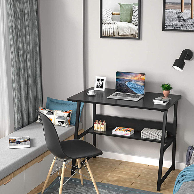 Simple Wooden Folding Desk Height Adjustable Mobile Bedside Computer Desk for Home Office