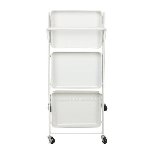 Modern 3-Tier Metal Rolling Storage Cart Stylish Utility Organizer For Kitchen