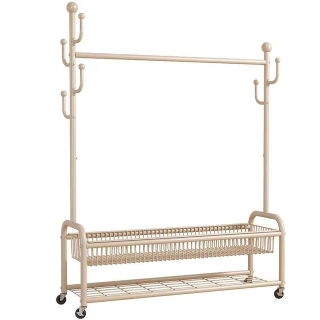 Cactus Style Metal Frame Multi-Functional Mobile Storage Garment Rack Large Capacity Clothes & Shoe Rack