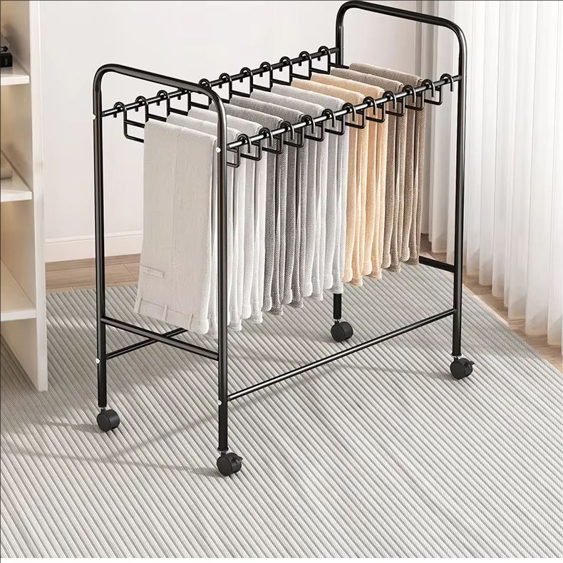 Large Capacity Mobile Iron Garment Rack Modern Simple Multi-Functional Clothes Storage 分享