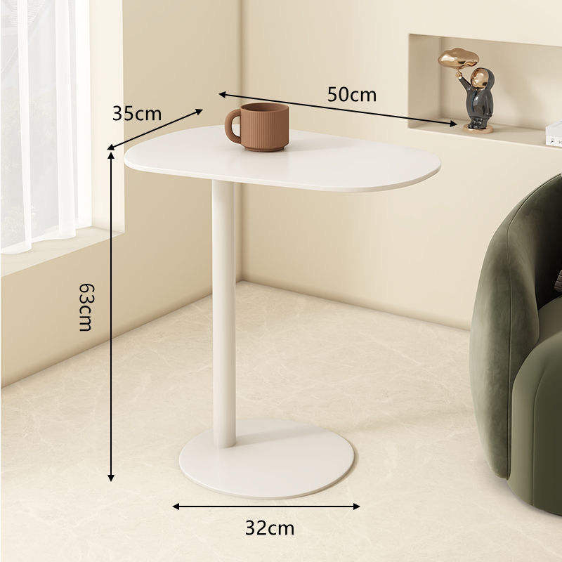 Modern Metal C-Shaped Square Side Table Corner Coffee Table for Sofa Bed
