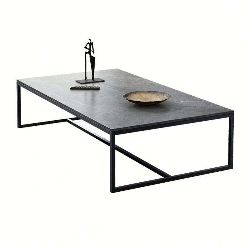 Hot Selling Nordic Modern Luxury Rectangular Metal Frame Coffee Side Table Set