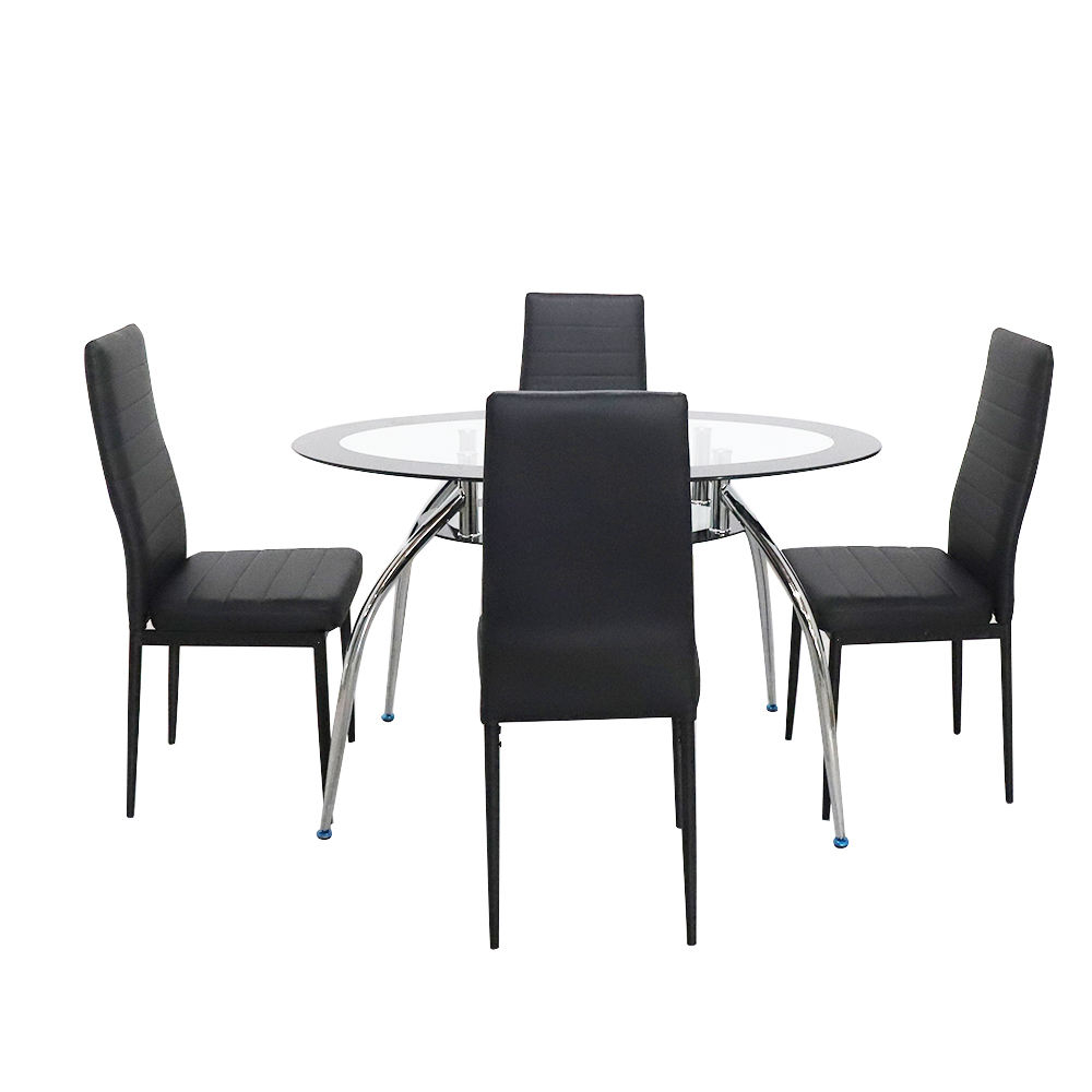 Cheap Classic 4-Seater Modern Round Wood Portable Folding Dining Table Chair Set