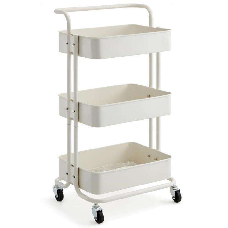 3&4-Tier Manicure Storage Cart Metal Rolling Trolley With Locking Wheels For Salon