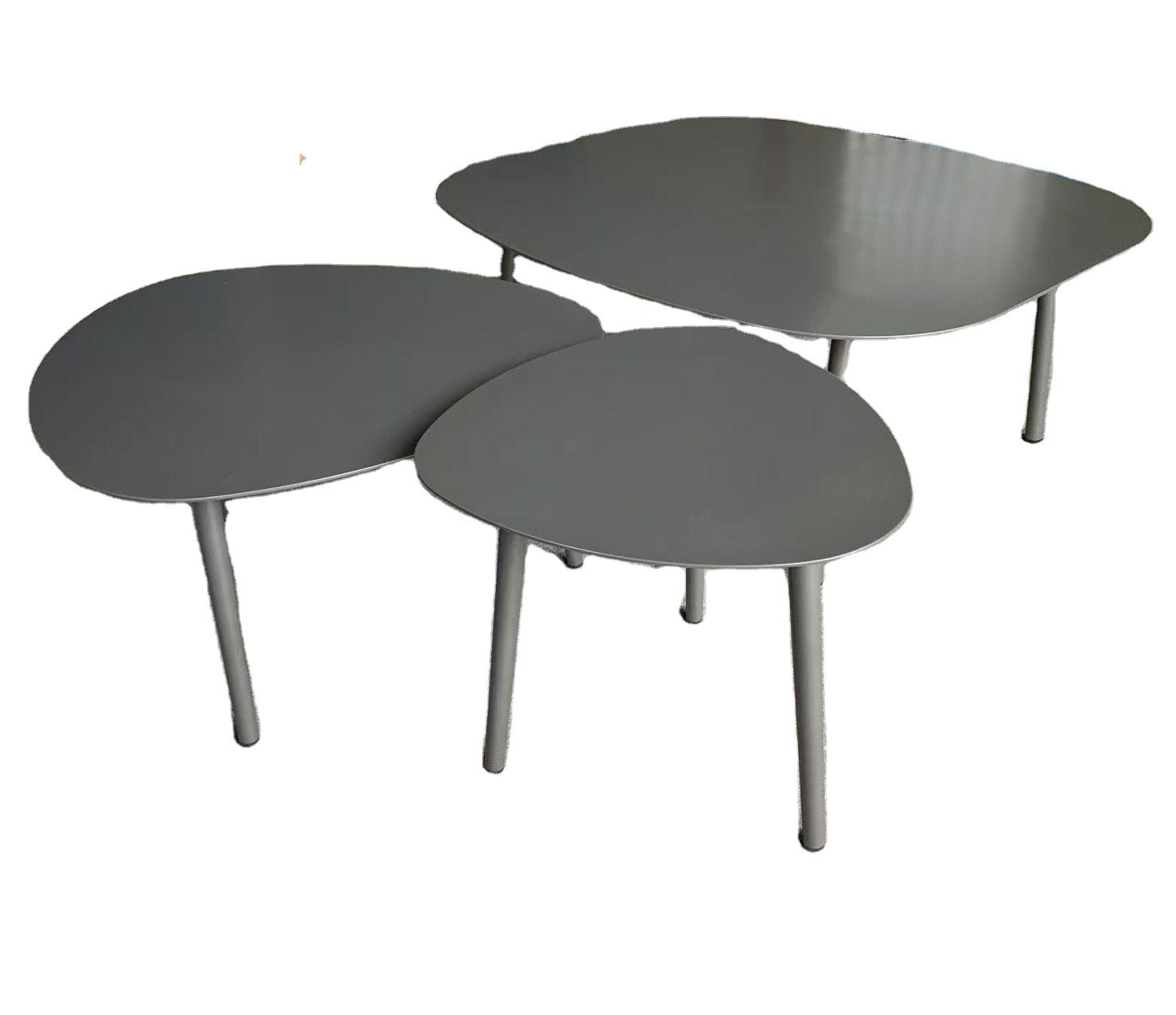 Artistic Nordic Style Outdoor Aluminum Garden Furniture Round Coffee Table 分享