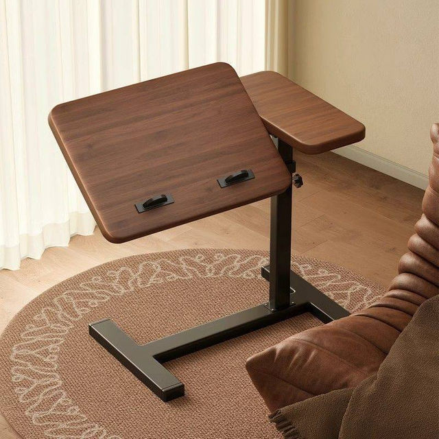 Mobile Lift Sofa Side Table, Foldable Coffee Table for Balcony, Bedroom, Living Room & Garden