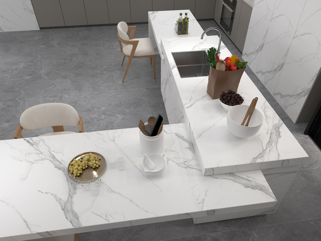 Modern Restaurant Matte Marble Pattern Sintered Stone Thin Porcelain Tiles Wholesale Price