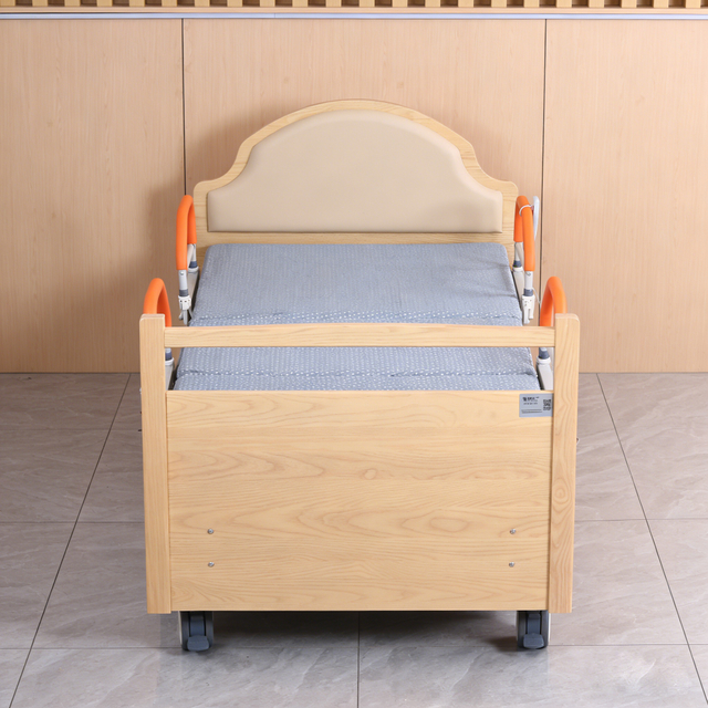 Standard Hospital Multi-Function Electric Adjustable Rotating Bed for Elderly Patients, Back & Leg Rest, Silent Casters