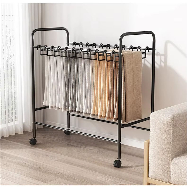 Large Capacity Mobile Iron Garment Rack Modern Simple Multi-Functional Clothes Storage 分享