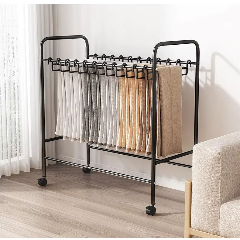 Large Capacity Mobile Iron Garment Rack Modern Simple Multi-Functional Clothes Storage 分享