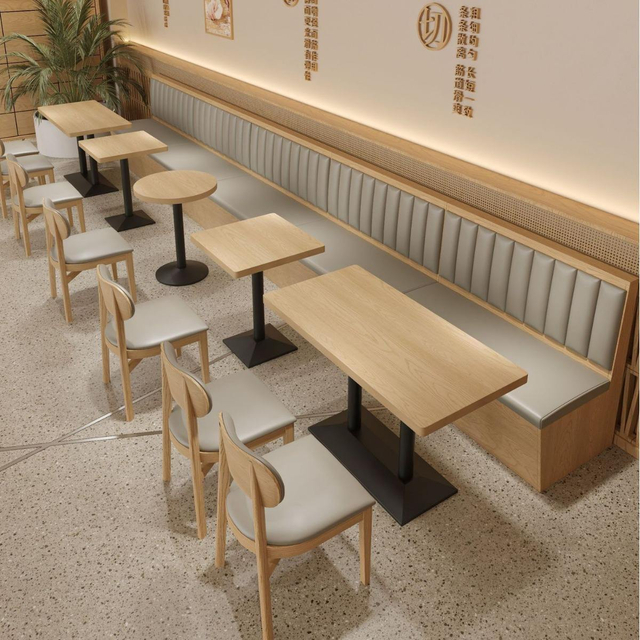 Modern Solid Wood Dining Table Chair Bench Set For Cafe Villa School 分享
