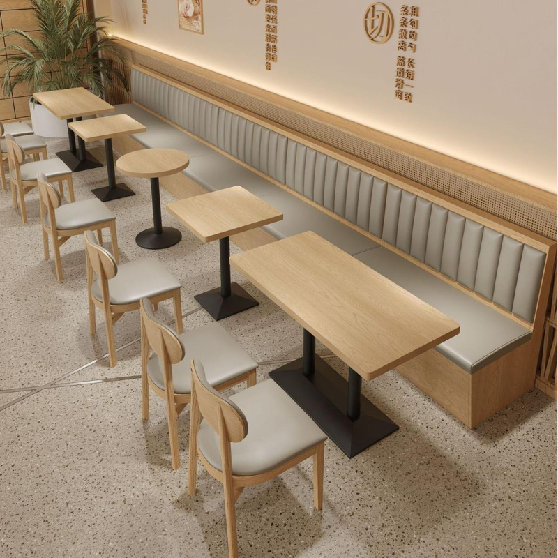 Modern Solid Wood Dining Table Chair Bench Set For Cafe Villa School 分享