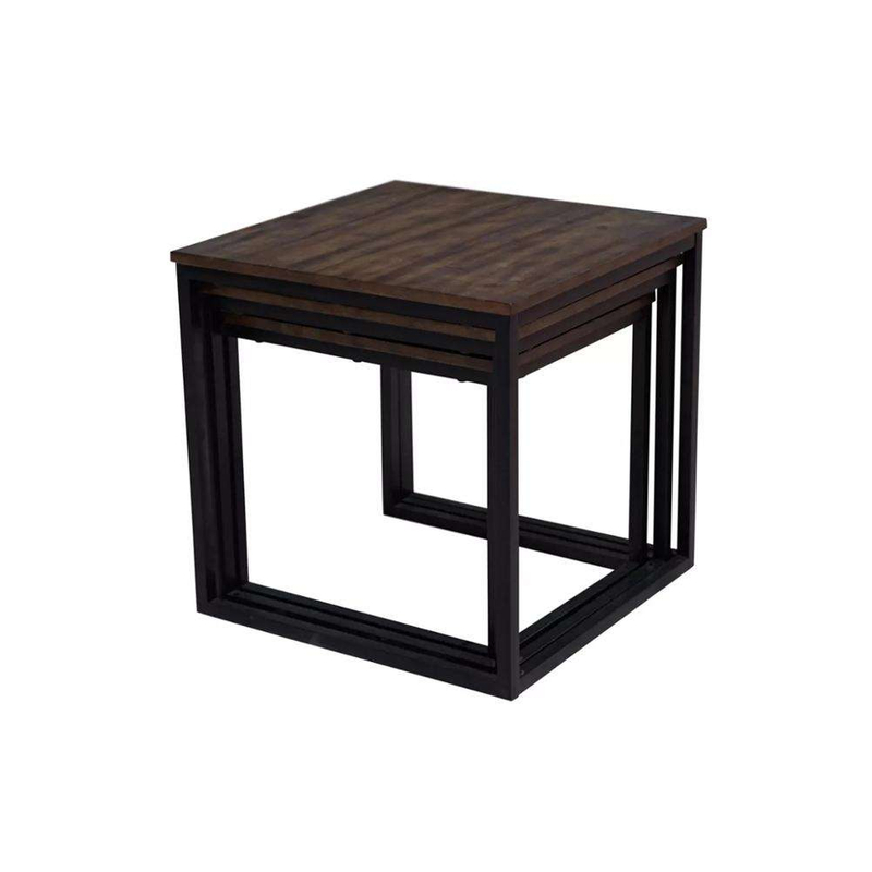 Accent Wooden Square Nesting Coffee Table MDF Vintage Coffee Table Set