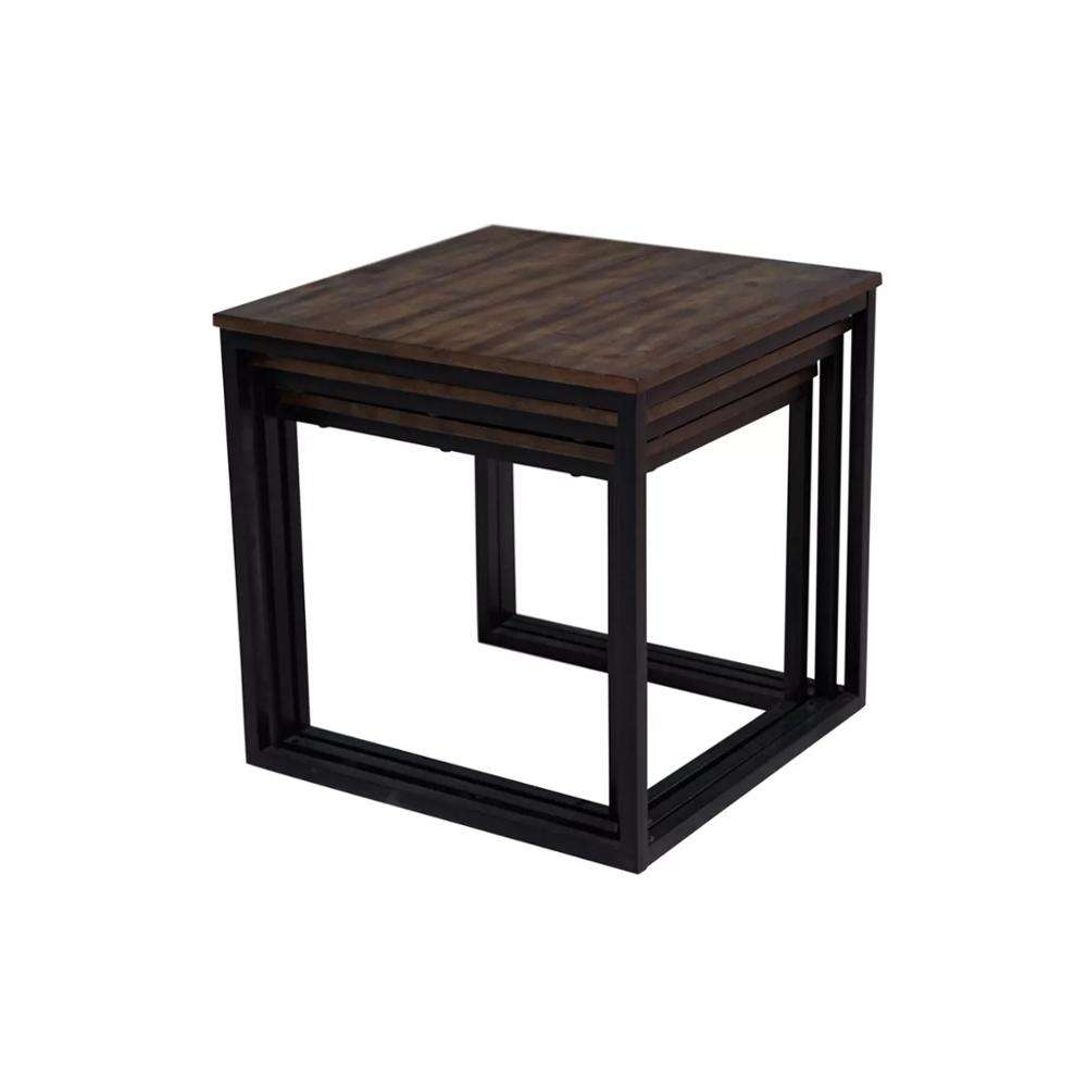 Accent Wooden Square Nesting Coffee Table MDF Vintage Coffee Table Set