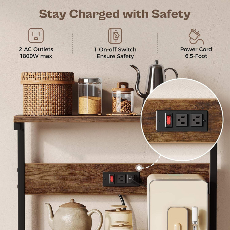 5-Tier Foldable Steel Storage Rack Black Wooden Frame Rolling Organizer for Home 分享