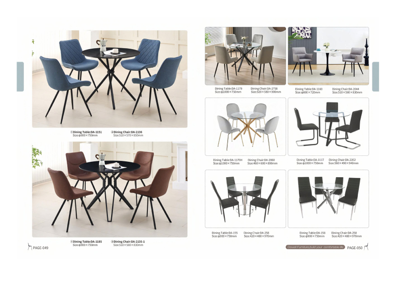 Dining table and chairs