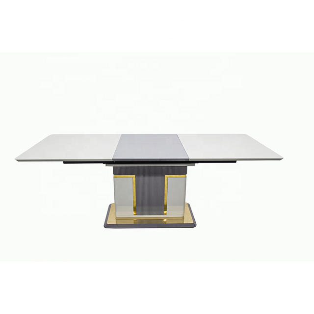 Modern Luxury Stainless Steel Leg Marble Top Dining Table Set For Restaurant