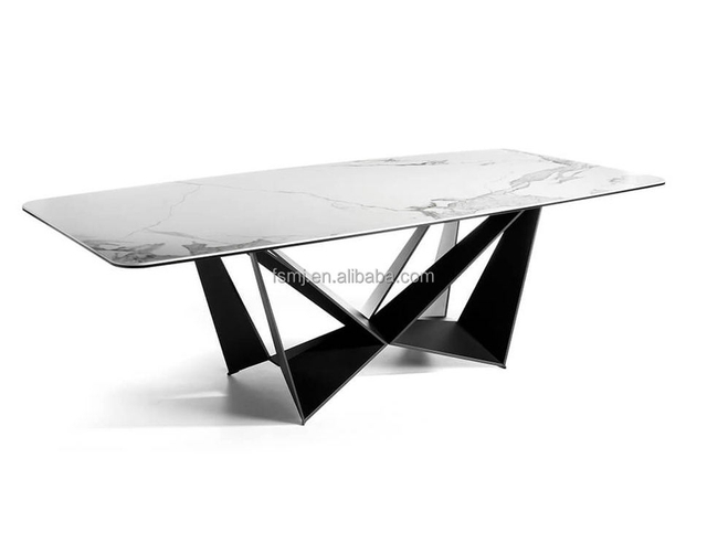 Luxury Italian Restaurant Furniture Glass Top Italian Design New Arrival